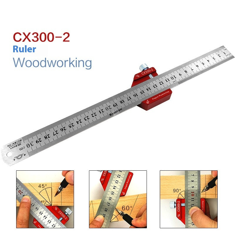 Close-up of Protoolsy Lineation Ruler, durable for woodworking