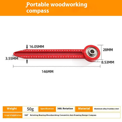 Mini Portable Aluminum Alloy Painting Compasses