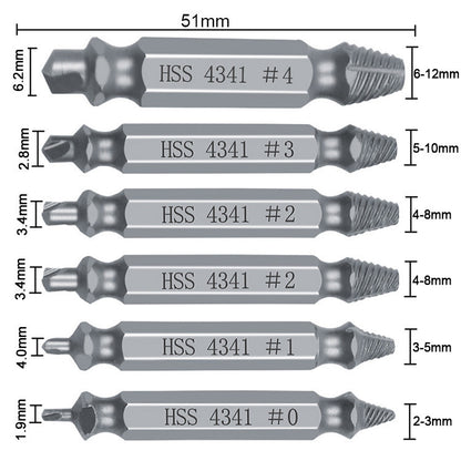 Protoolsy Bolt Extractor Set, various sizes for damaged bolts