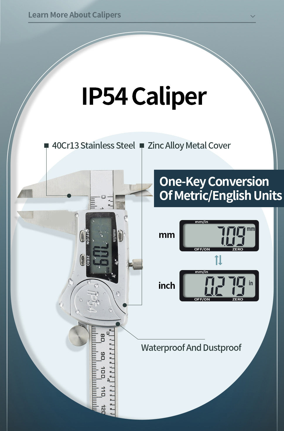 Digital Vernier Caliper digital display by Protoolsy for clarity