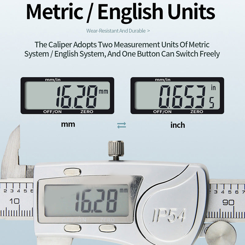 Protoolsy Digital Vernier Caliper, metric & English units displayed