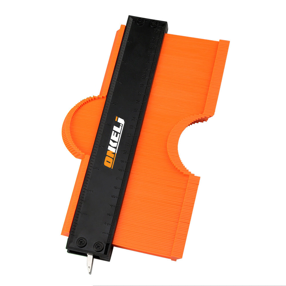 Radian Measuring Ruler in use, profiling curves for carpentry