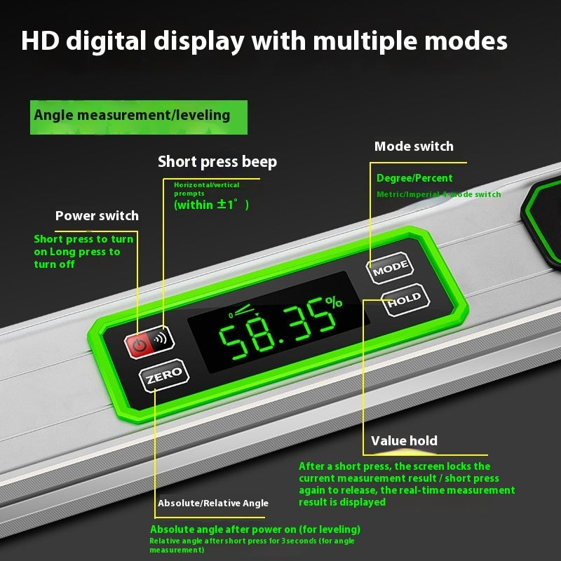 Protoolsy Digital Horizontal Ruler, features for precise leveling