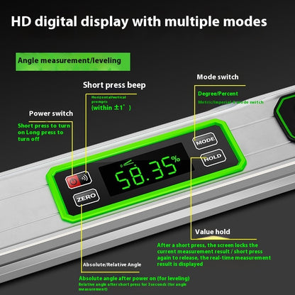 Protoolsy Digital Horizontal Ruler, features for precise leveling
