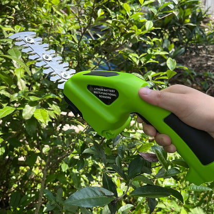 Electric Hedge Trimmer in use, pruning bushes with precision
