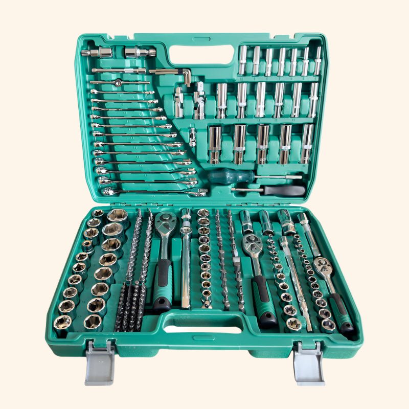 Green box Wrench Toolbox by Protoolsy, ideal for automotive tasks