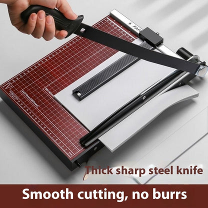 Paper Cutter in use, slicing B4 paper cleanly for crafting tasks