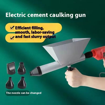 Protoolsy Electric Cement Gun in use, filling mortar joints