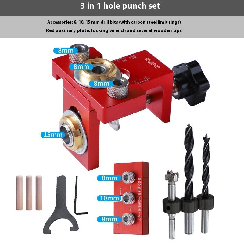 Protoolsy Woodworking Punch Locator, 3-in-1 hole punch set