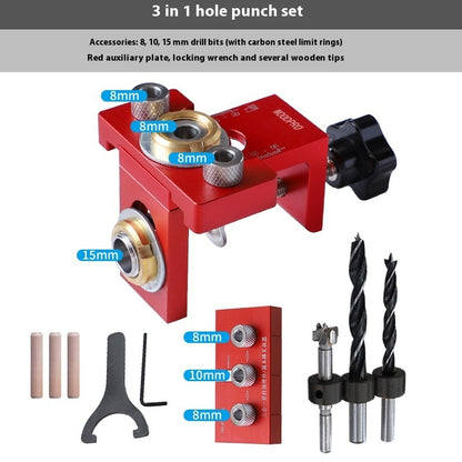 Protoolsy Woodworking Punch Locator, 3-in-1 hole punch set