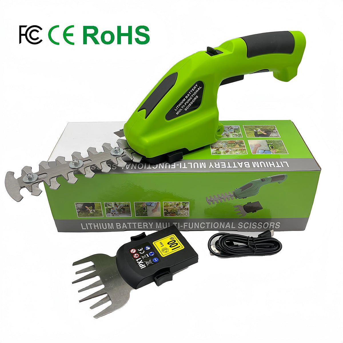 Electric Hedge Trimmer complete set by Protoolsy, dual-purpose shears