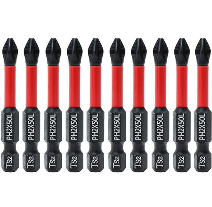 Screwdriver Bit Set on workbench, cross bits for heavy-duty use